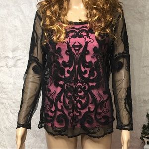Express Black Lace Shirt
